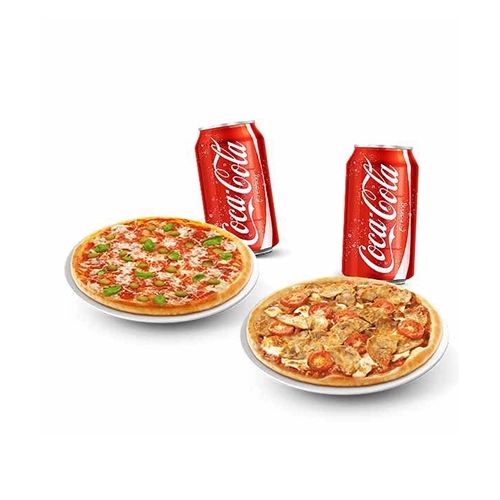 2 pizzas + 2 boissons